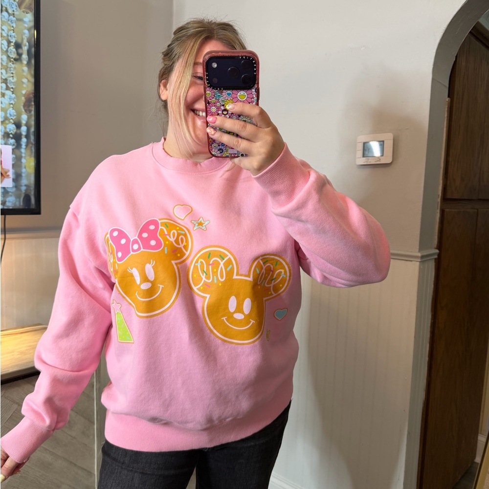 Pink Mickey Gingerbread Crewneck from Belle & Park - size Large